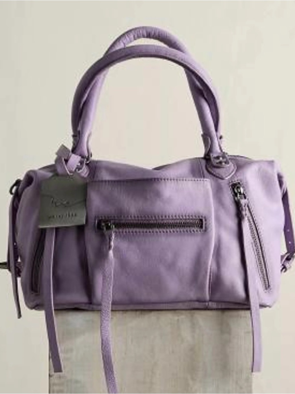 Free People Lavender Leather Shoulder Satchel